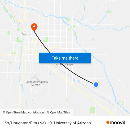 Ss/Houghton/Rita (Ne) to University of Arizona map