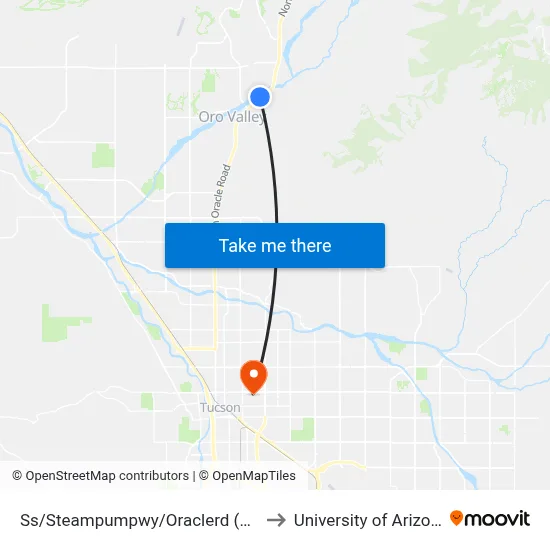 Ss/Steampumpwy/Oraclerd (Nw) to University of Arizona map