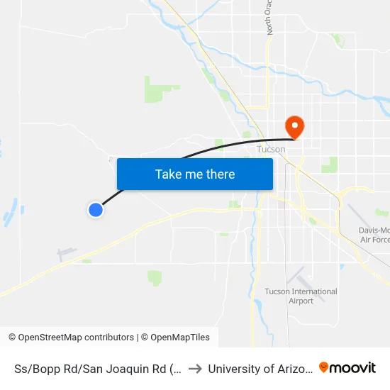 Ss/Bopp Rd/San Joaquin Rd (Se) to University of Arizona map