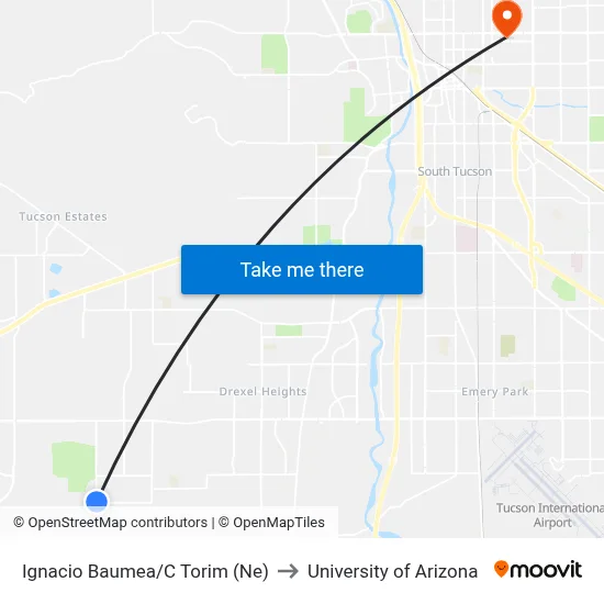 Ignacio Baumea/C Torim (Ne) to University of Arizona map
