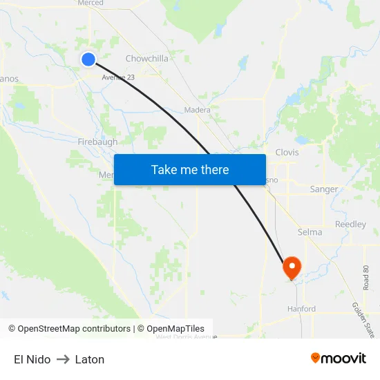 El Nido to Laton map
