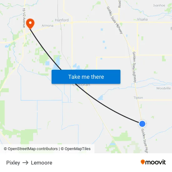 Pixley to Lemoore map