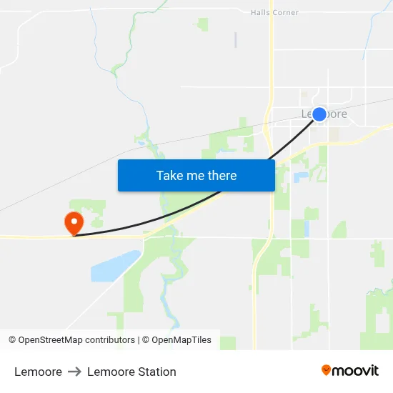 Lemoore to Lemoore Station map