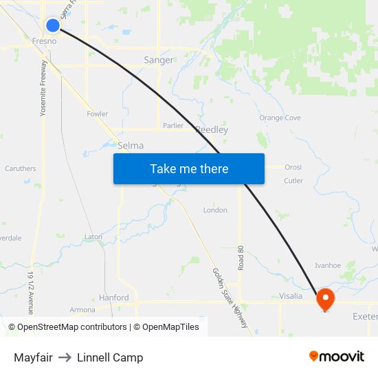 Mayfair to Linnell Camp map