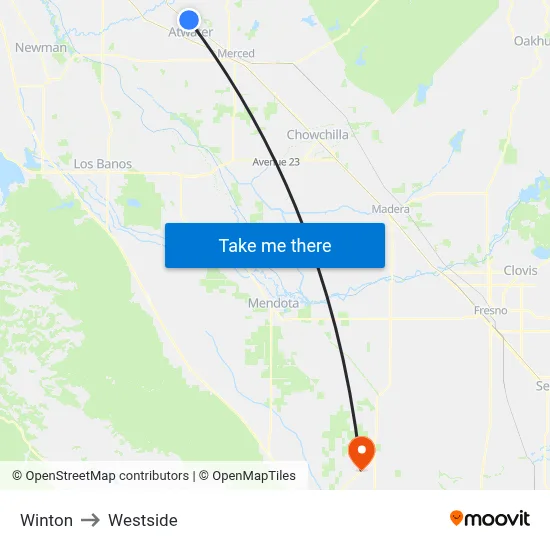 Winton to Westside map