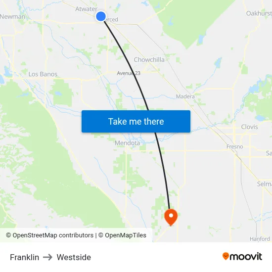 Franklin to Westside map