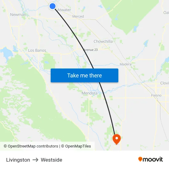 Livingston to Westside map