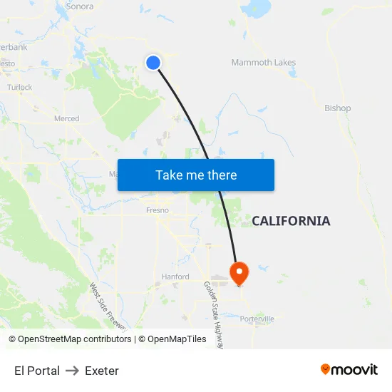 El Portal to Exeter map