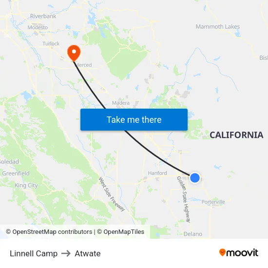 Linnell Camp to Atwate map