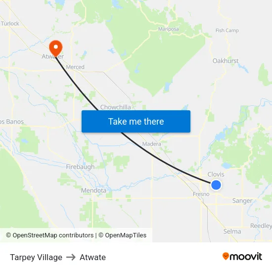 Tarpey Village to Atwate map
