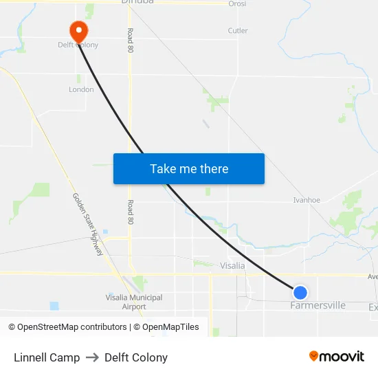 Linnell Camp to Delft Colony map