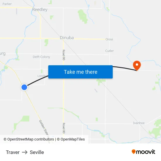 Traver to Seville map