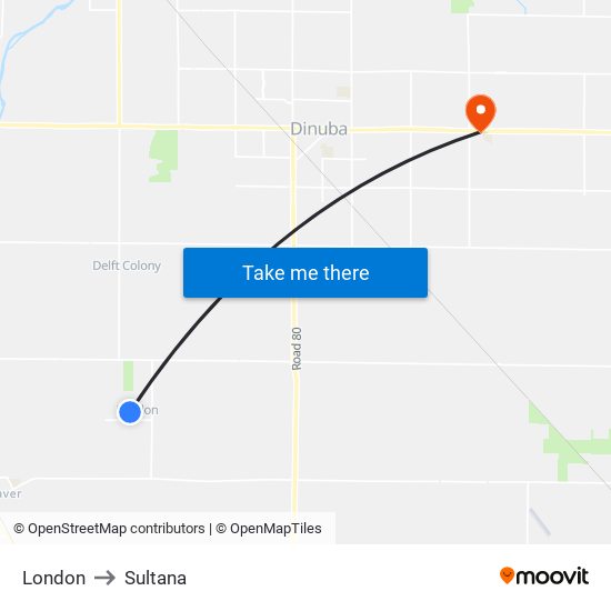 London to Sultana map