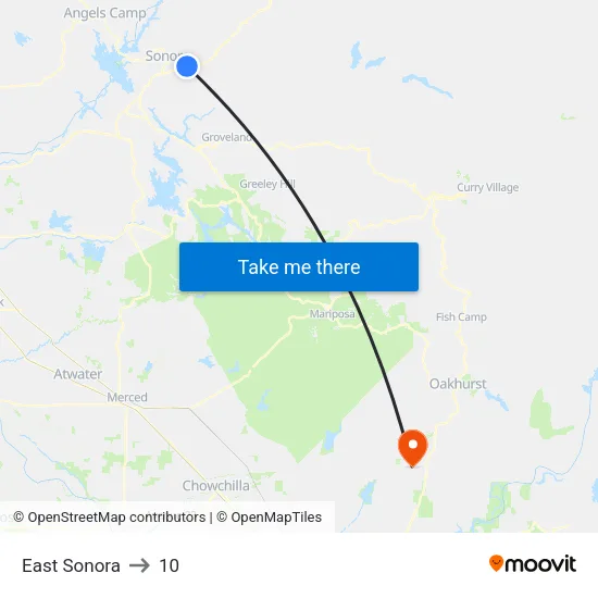 East Sonora to 10 map