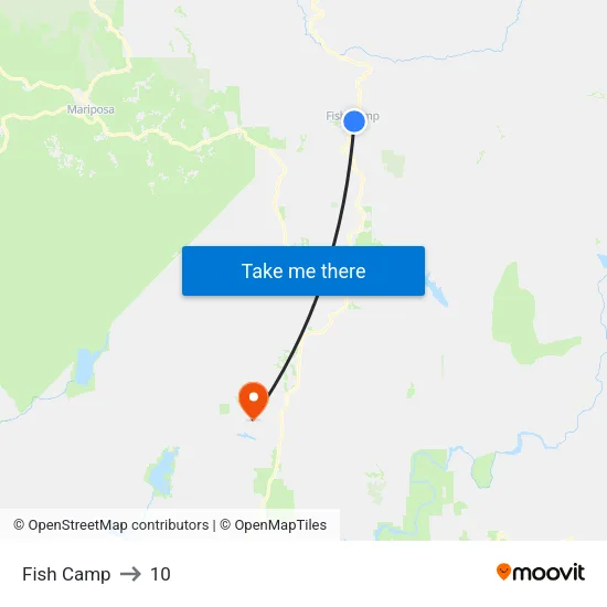 Fish Camp to 10 map