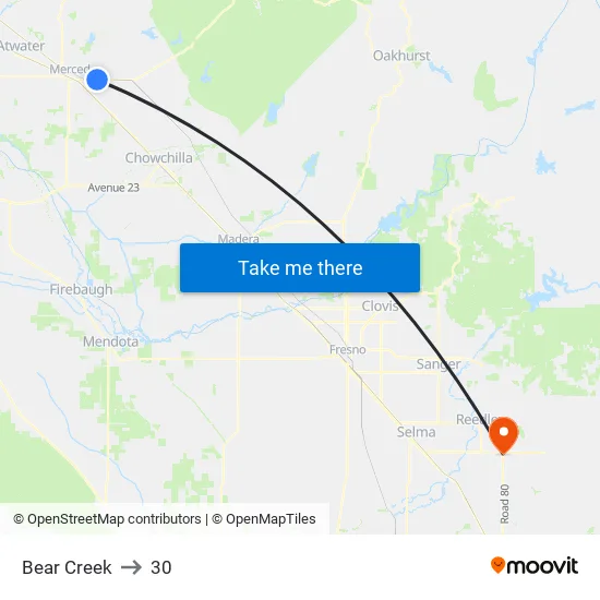 Bear Creek to 30 map