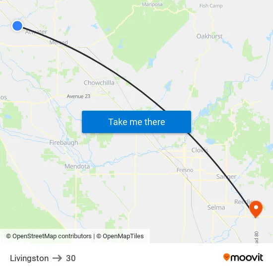 Livingston to 30 map