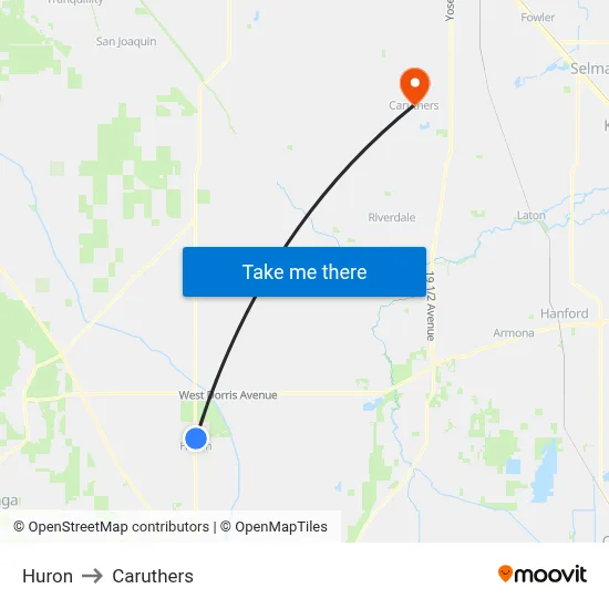Huron to Caruthers map