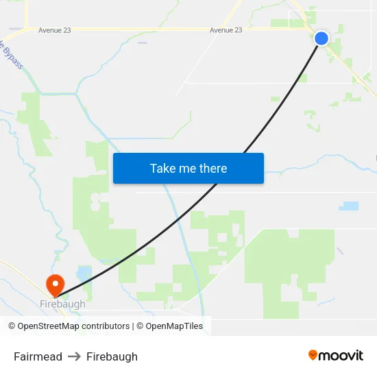Fairmead to Firebaugh map