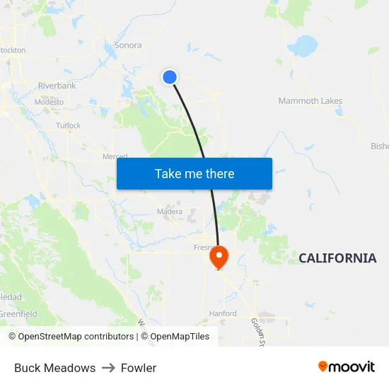 Buck Meadows to Fowler map