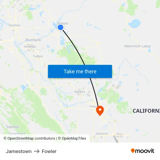 Jamestown to Fowler map