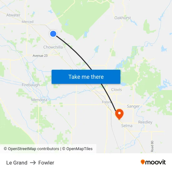 Le Grand to Fowler map