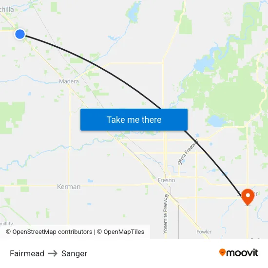 Fairmead to Sanger map
