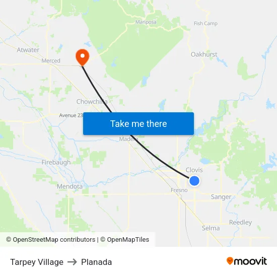 Tarpey Village to Planada map