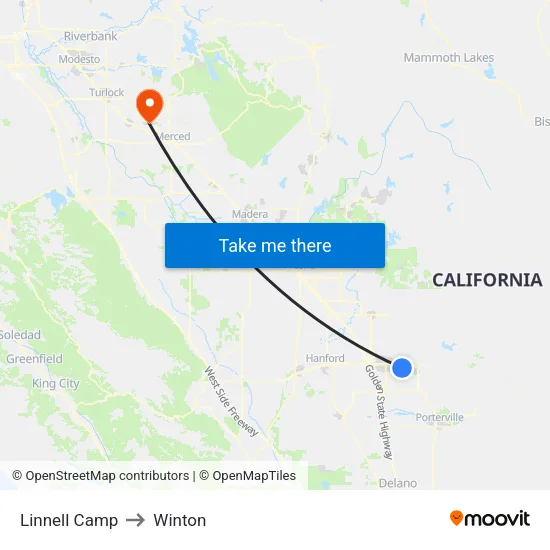 Linnell Camp to Winton map