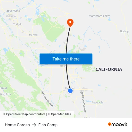 Home Garden to Fish Camp map