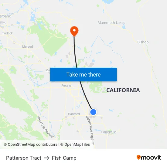 Patterson Tract to Fish Camp map