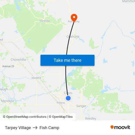 Tarpey Village to Fish Camp map