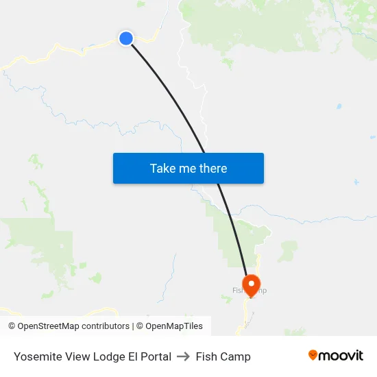 Yosemite View Lodge El Portal to Fish Camp map