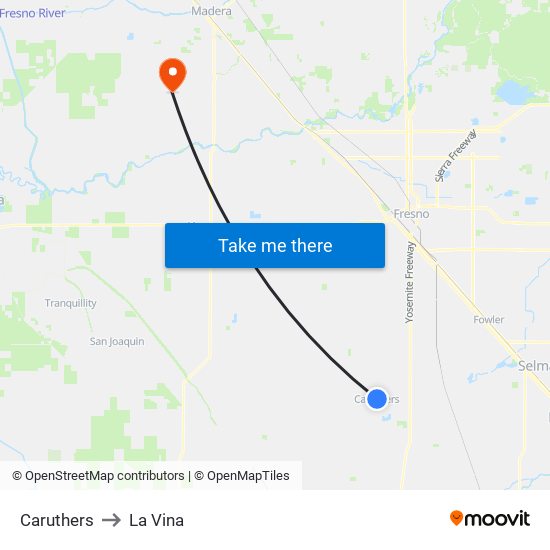 Caruthers to La Vina map