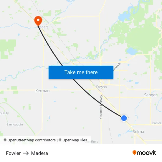 Fowler to Madera map