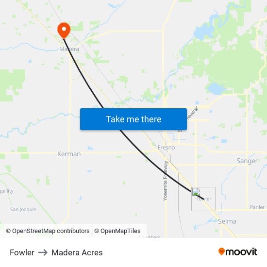 Fowler to Madera Acres map