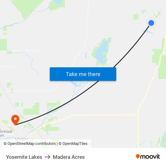 Yosemite Lakes to Madera Acres map