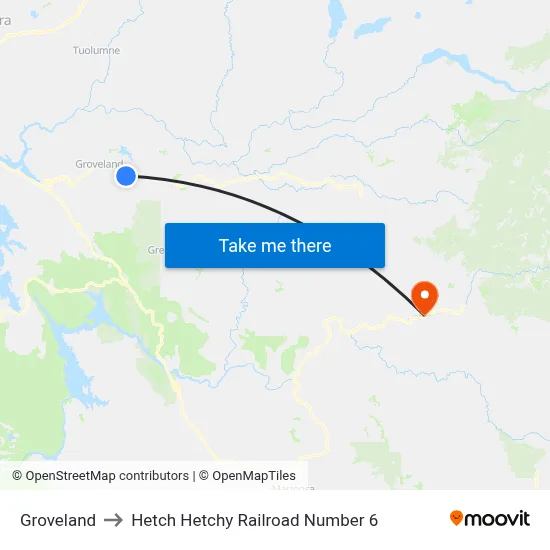 Groveland to Hetch Hetchy Railroad Number 6 map