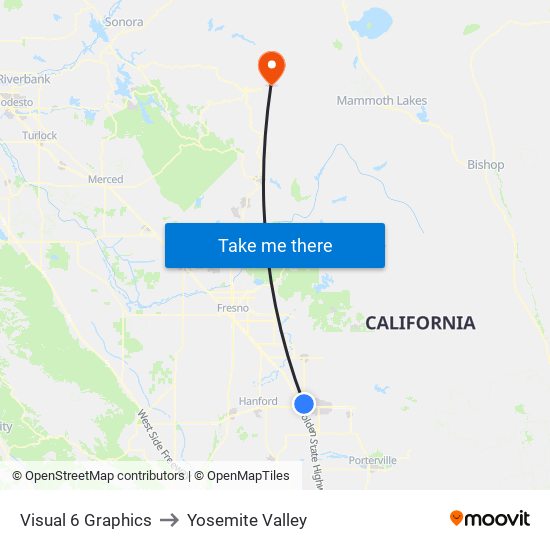 Visual 6 Graphics to Yosemite Valley map