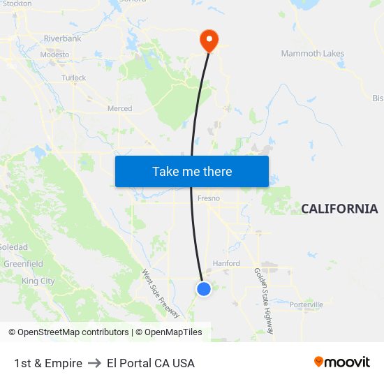 1st & Empire to El Portal CA USA map