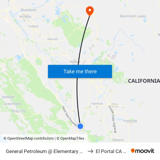 General Petroleum @ Elementary School to El Portal CA USA map