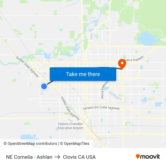 NE Cornelia - Ashlan to Clovis CA USA map