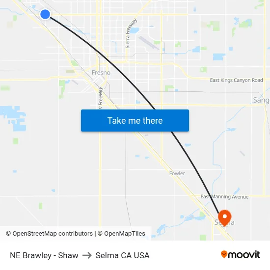 NE Brawley - Shaw to Selma CA USA map