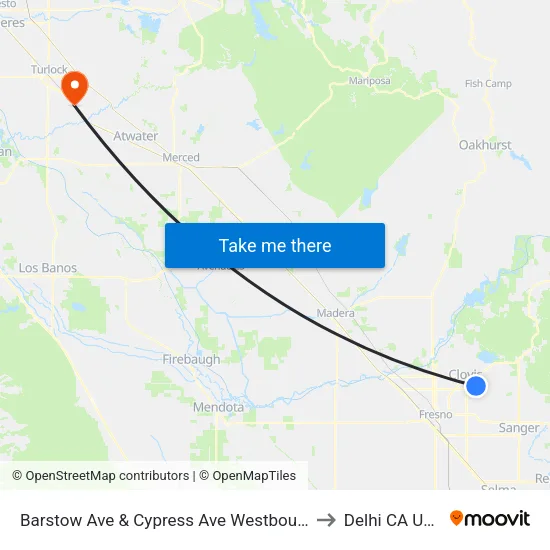Barstow Ave & Cypress Ave Wb to Delhi CA USA map