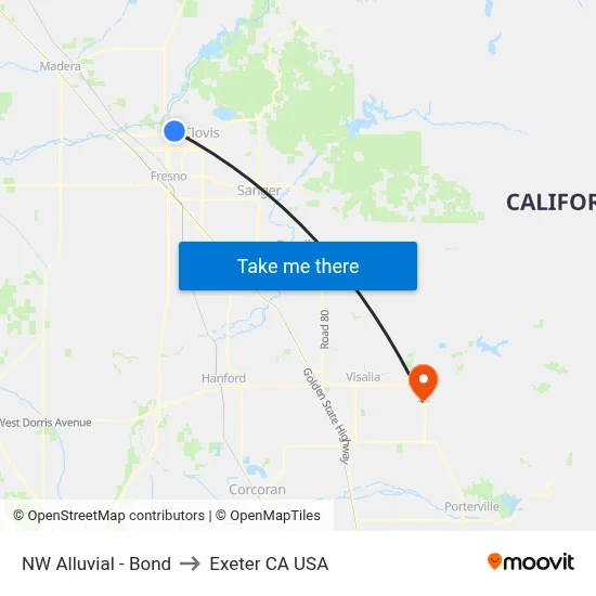 NW Alluvial - Bond to Exeter CA USA map