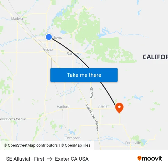 SE Alluvial - First to Exeter CA USA map
