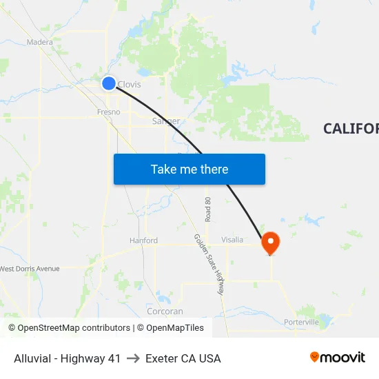 Alluvial - Highway 41 to Exeter CA USA map