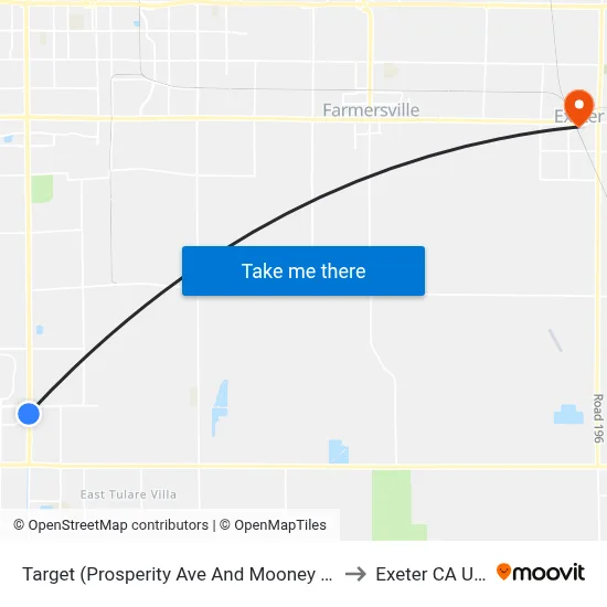 Target (Prosperity Ave And Mooney Blvd) to Exeter CA USA map