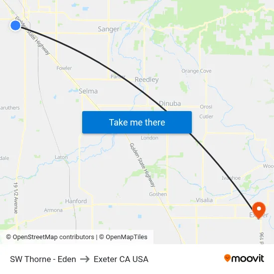 SW Thorne - Eden to Exeter CA USA map
