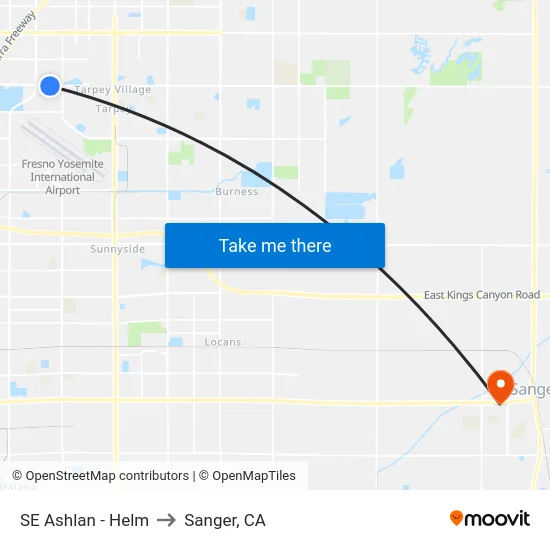 SE Ashlan - Helm to Sanger, CA map